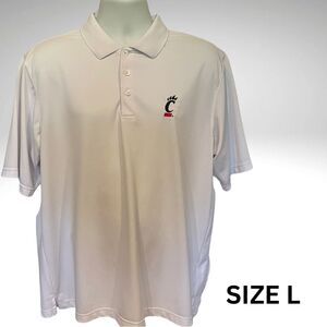 Antigua White Polo Shirt with University of Cincinnati Bearcats Logo